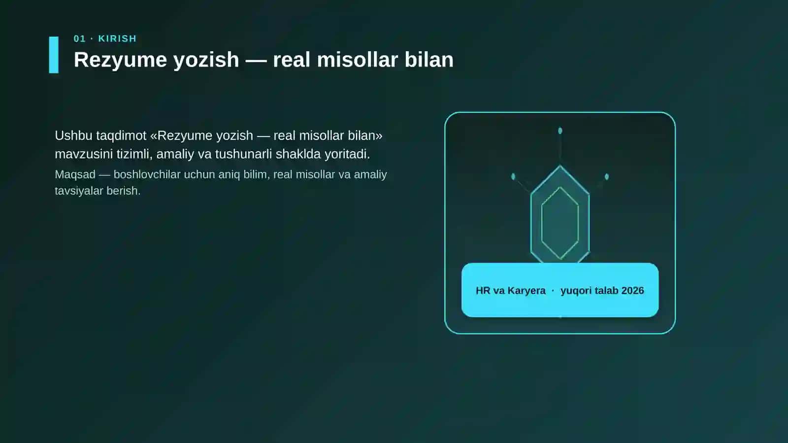 Rezyume yozish — real misollar bilan 3