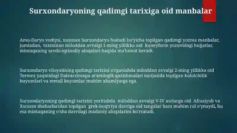 Surxondaryo qadimgi davrda 3
