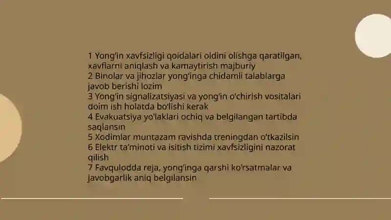Yong'in xavfsizligi qoidalari 3