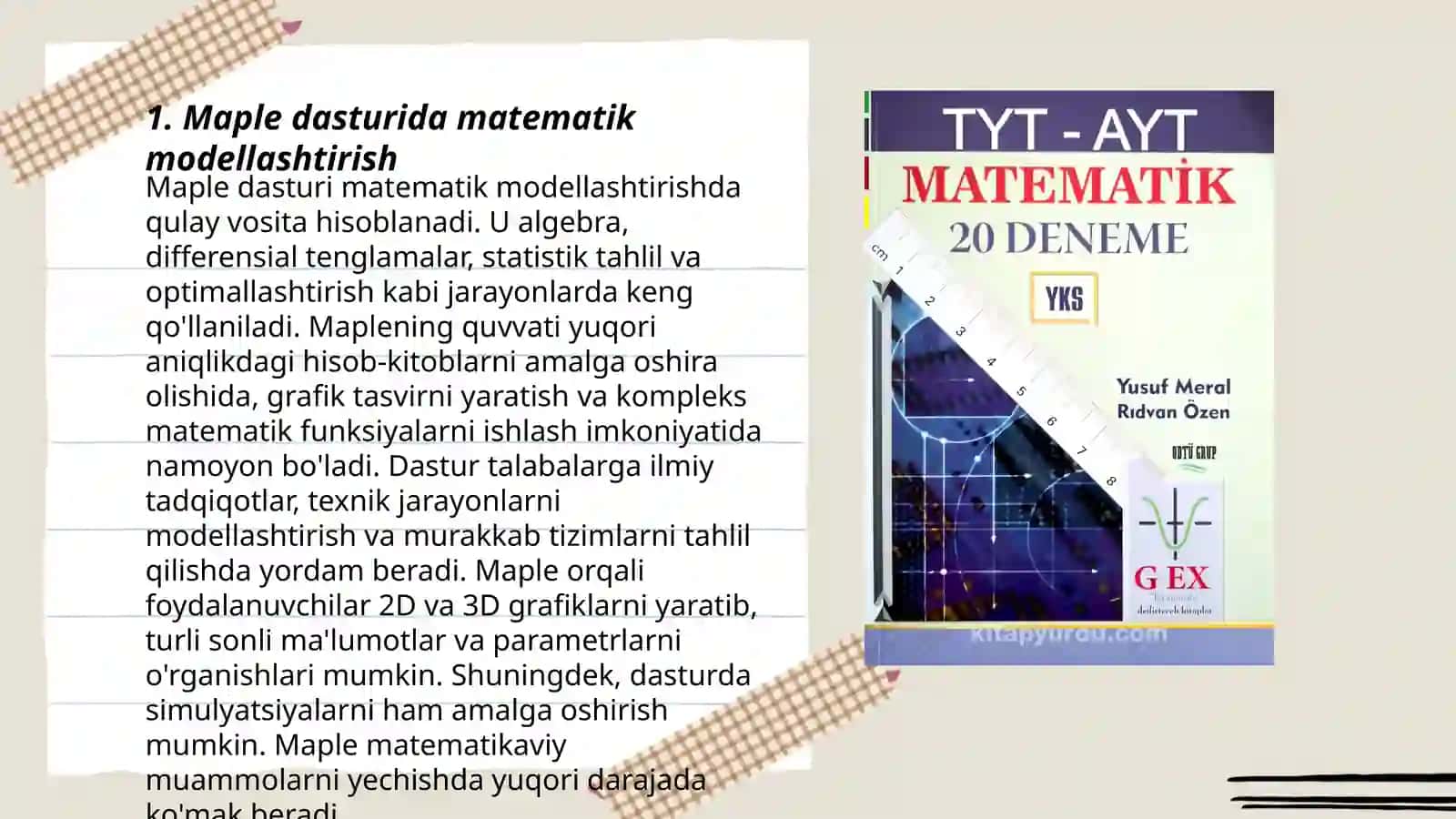 Maple dasturi matematik modellashtirish 3