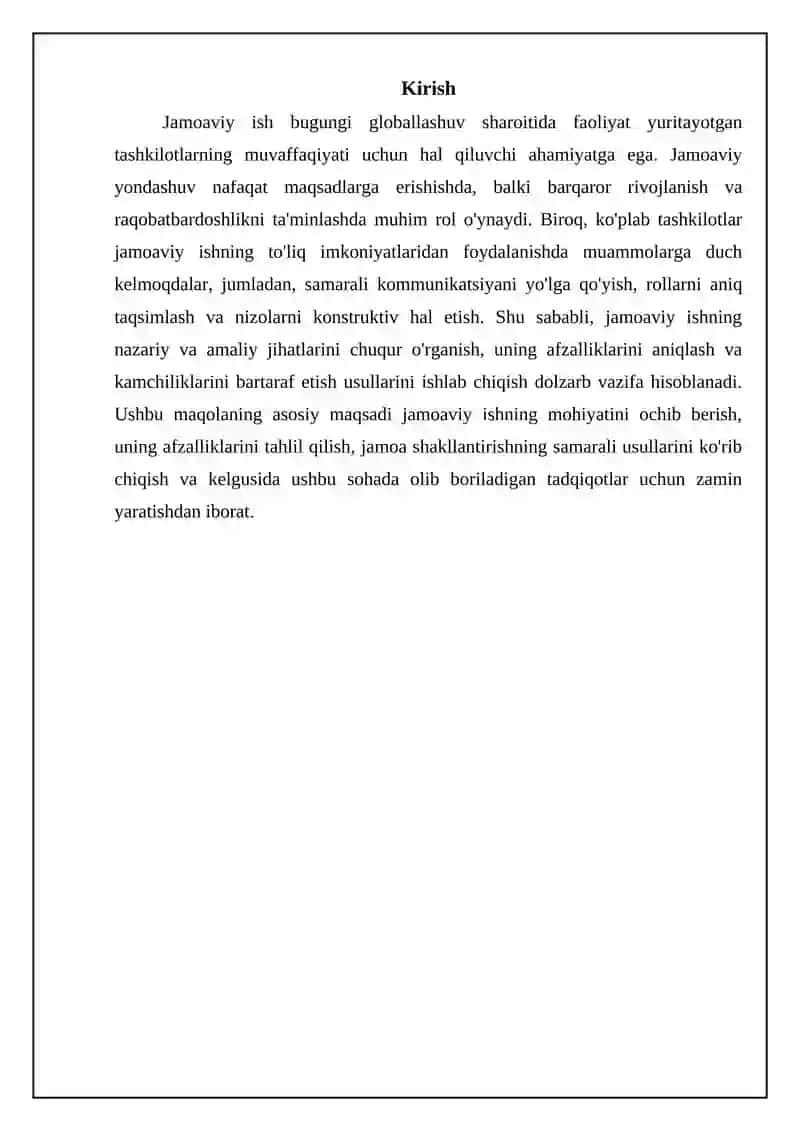 Jamoada ishlash (tcamworking) va uning afzalliklari 3