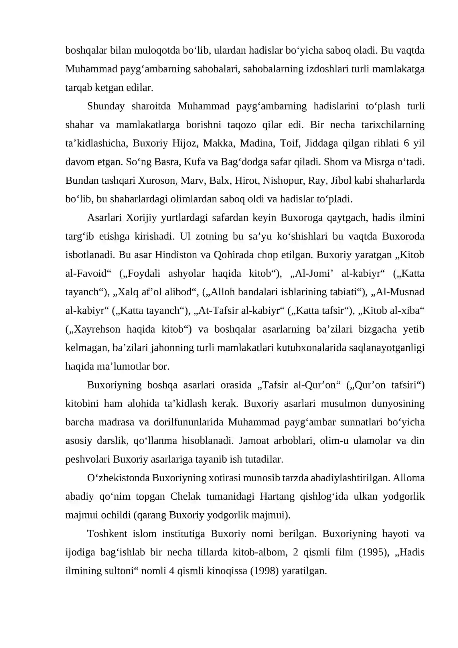 IMOM AL-BUXORIY HAYOTI VA IJODI 3