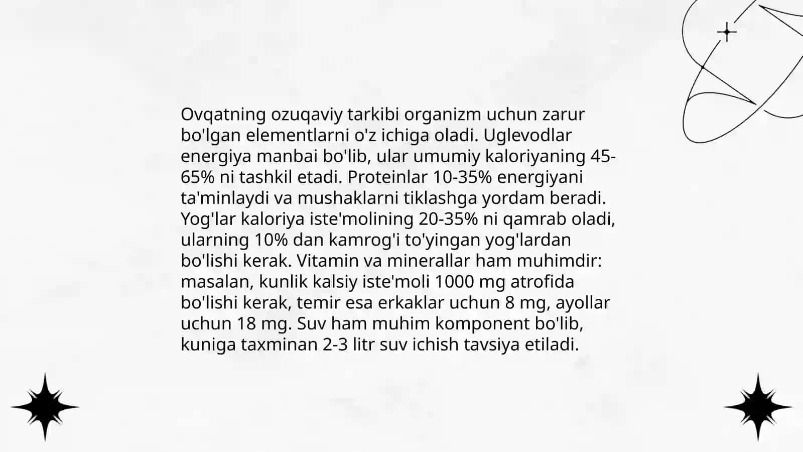 Ovqat va uning tarkibi 3