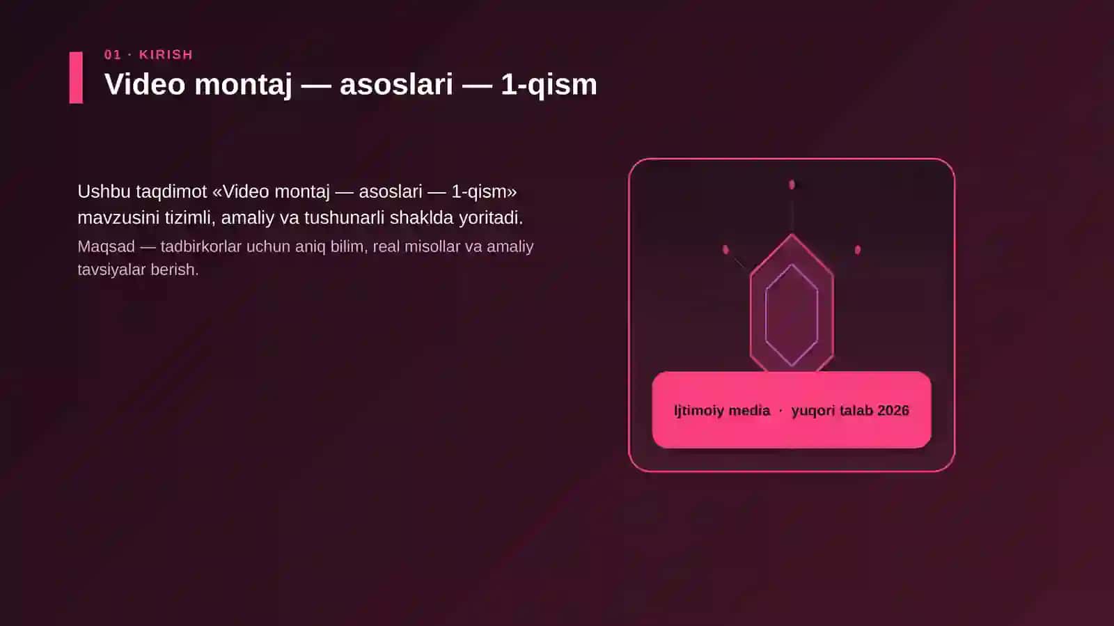 Video montaj — asoslari — 1-qism 3