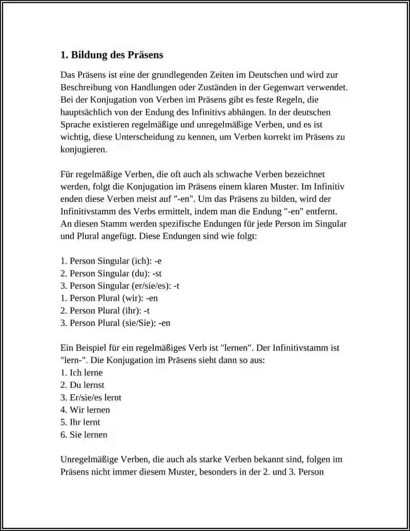 Bildung des Präsens 3