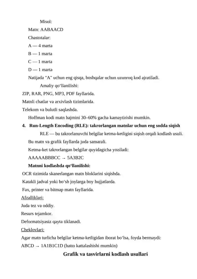 Berilganlarni kodlash usullari 3