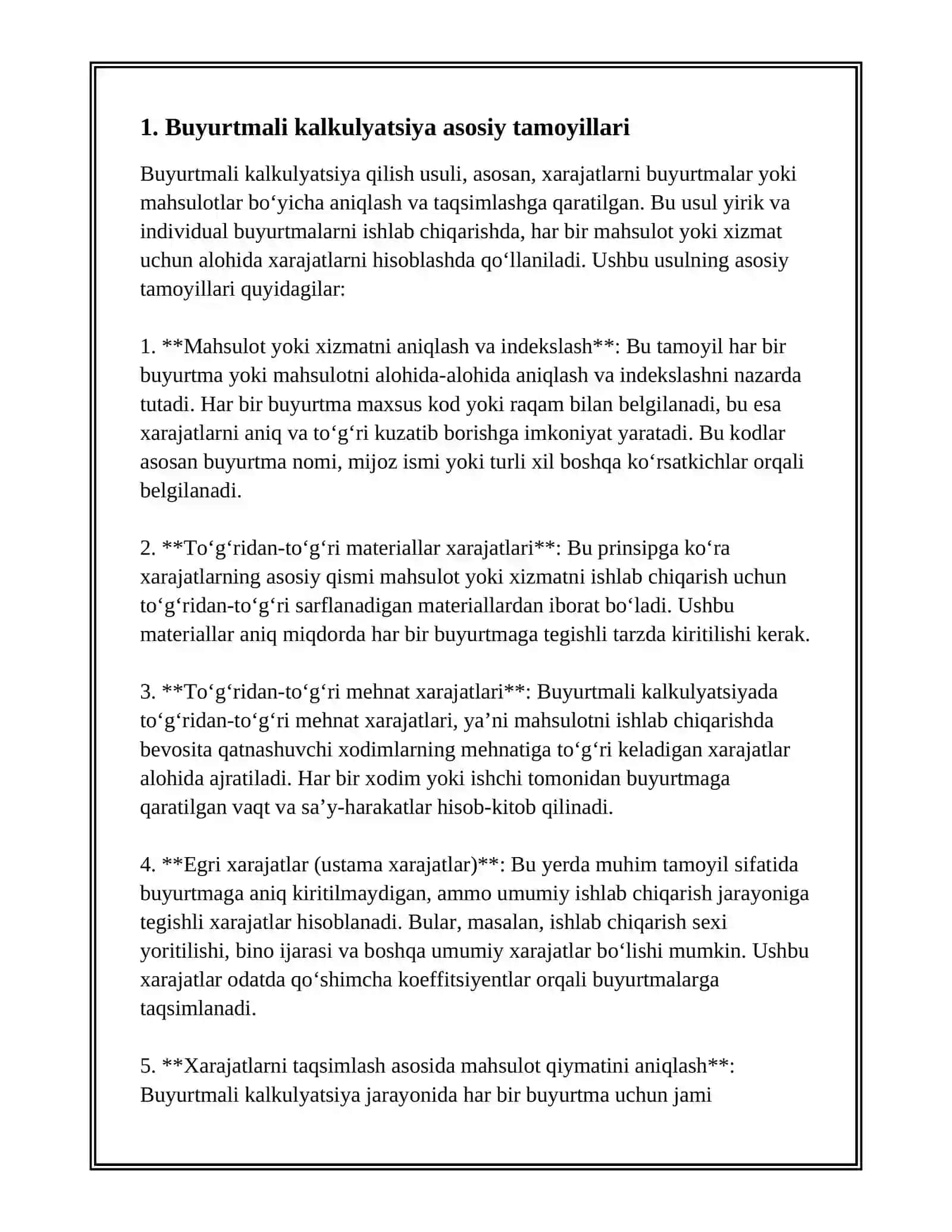 BUYURTMALI KALKULYATSIYA QILISH USULI 3