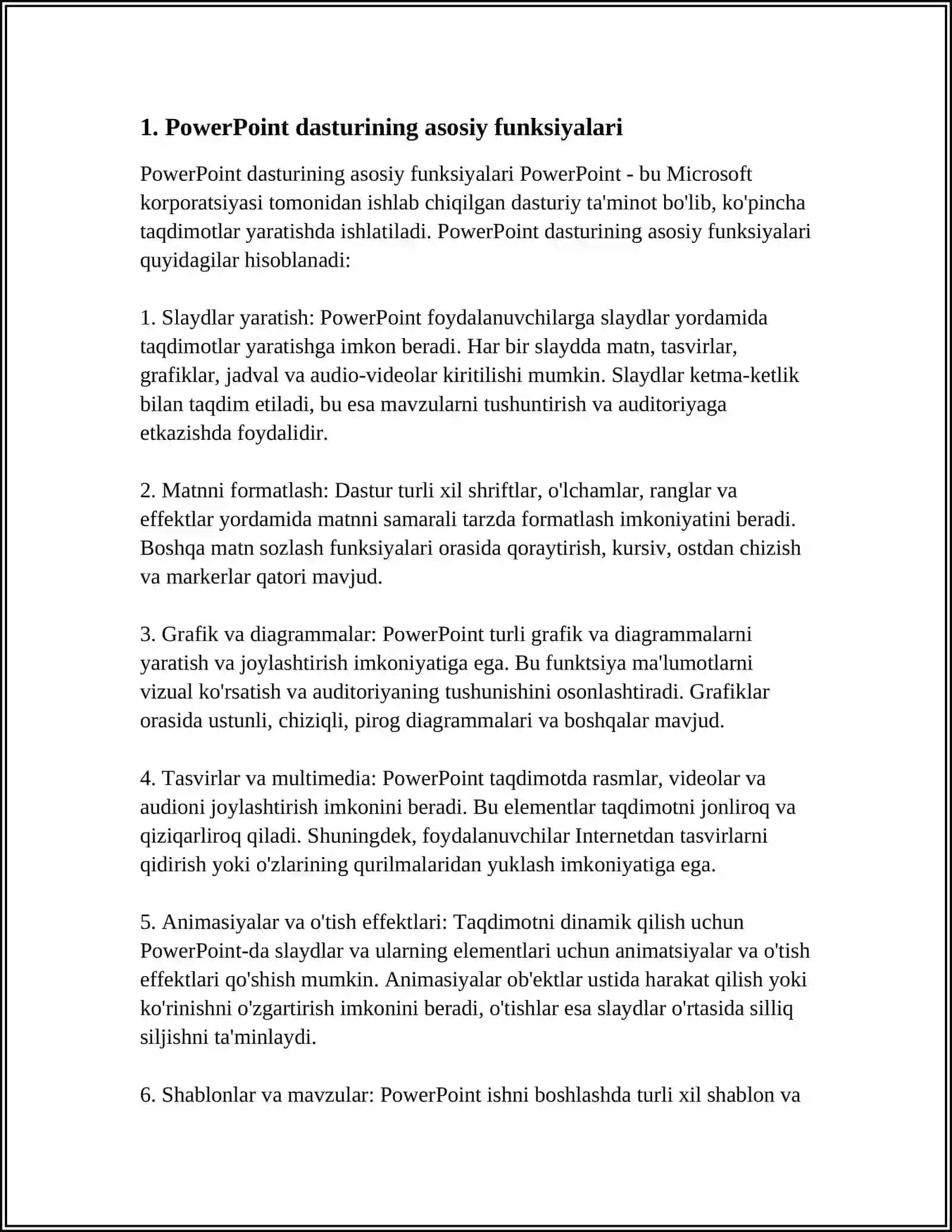 POWER POINT DASTURIDA TAQDIMOTLAR YARATISH 3