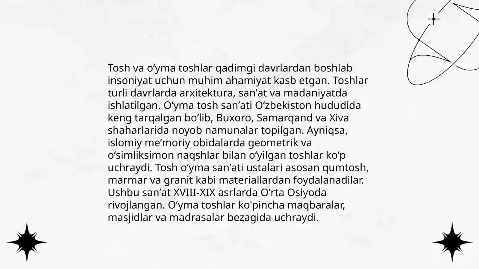 Tosh va oʻyma toshlar 3