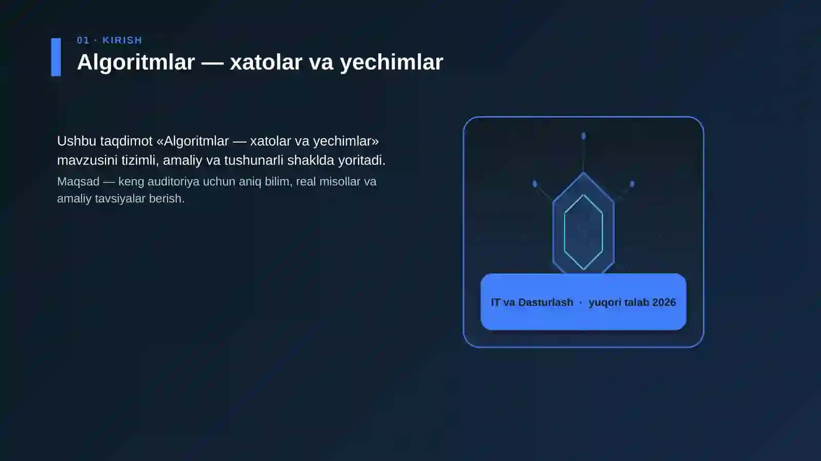 Algoritmlar — xatolar va yechimlar 3