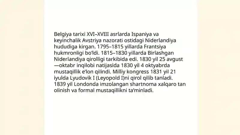 Belgiya Davlati Tarixi 3