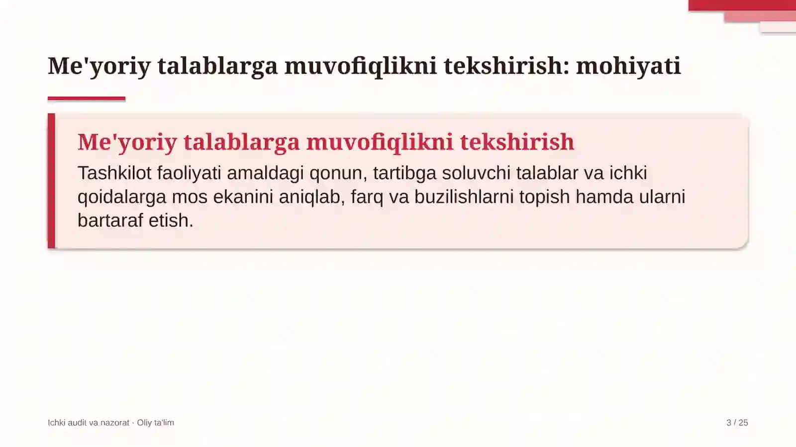 Import faoliyatida me'yoriy talablarga muvofiqlikni tekshirish 3