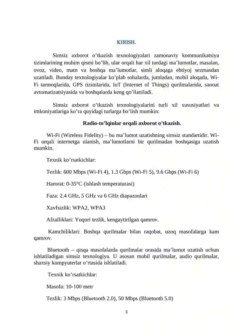 Simsiz aloqa tarmoqlari 3