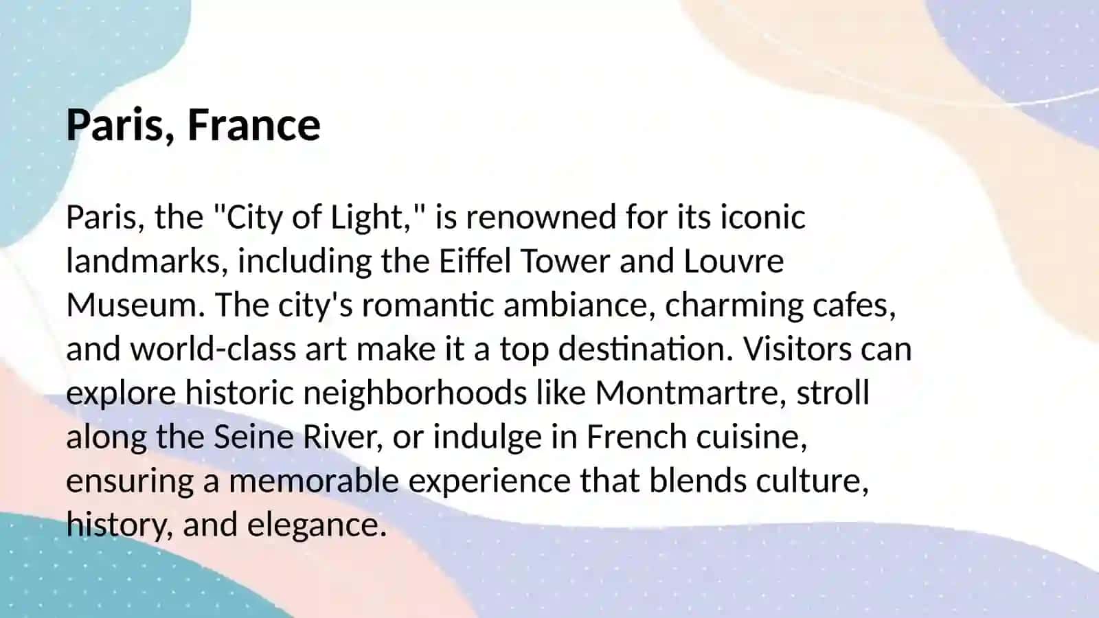 Popular Tourist Destinations 3