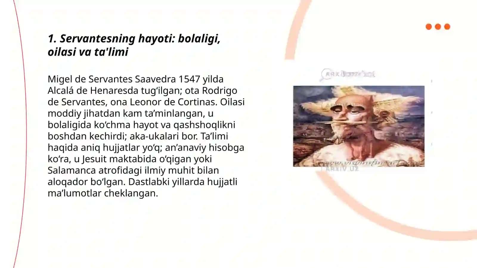 Servantesning hayoti va ijodi 3