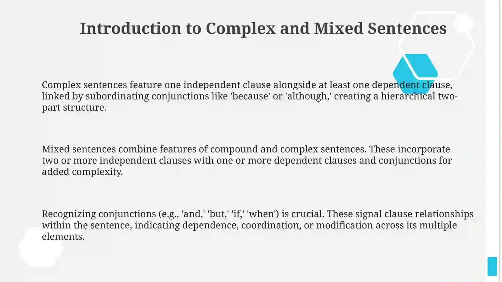 Analysis of complex and mixed sentences 3