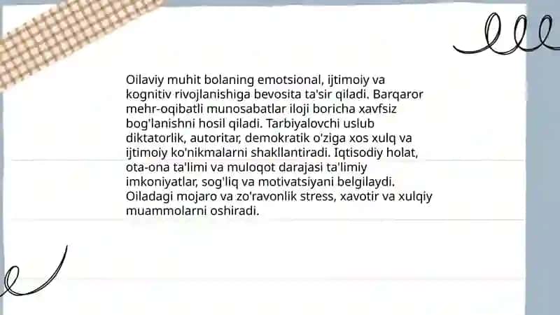 Bola rivojlanishiga muhitning tasiri 4. 3