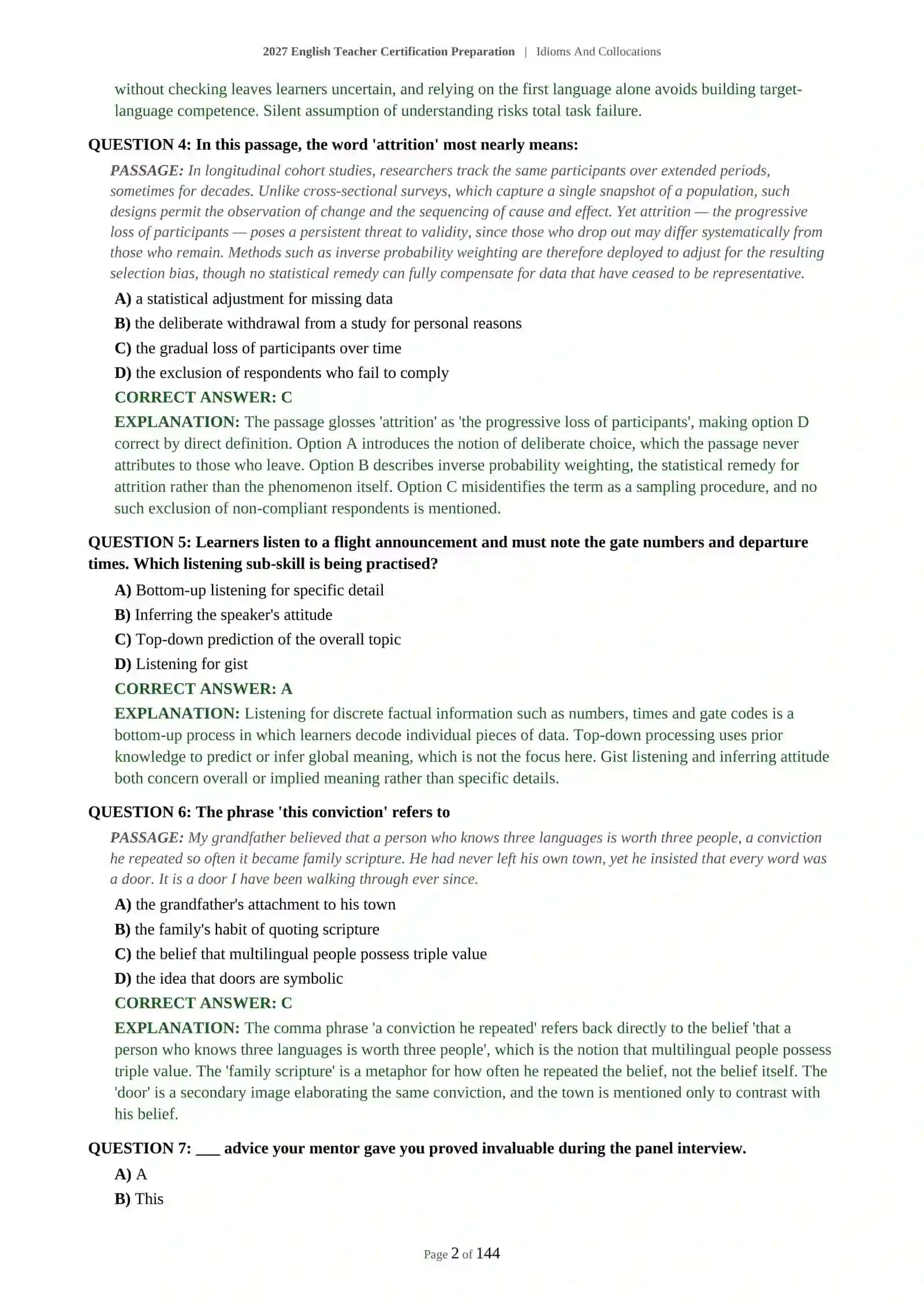 Idioms And Collocations Certification Preparation 3