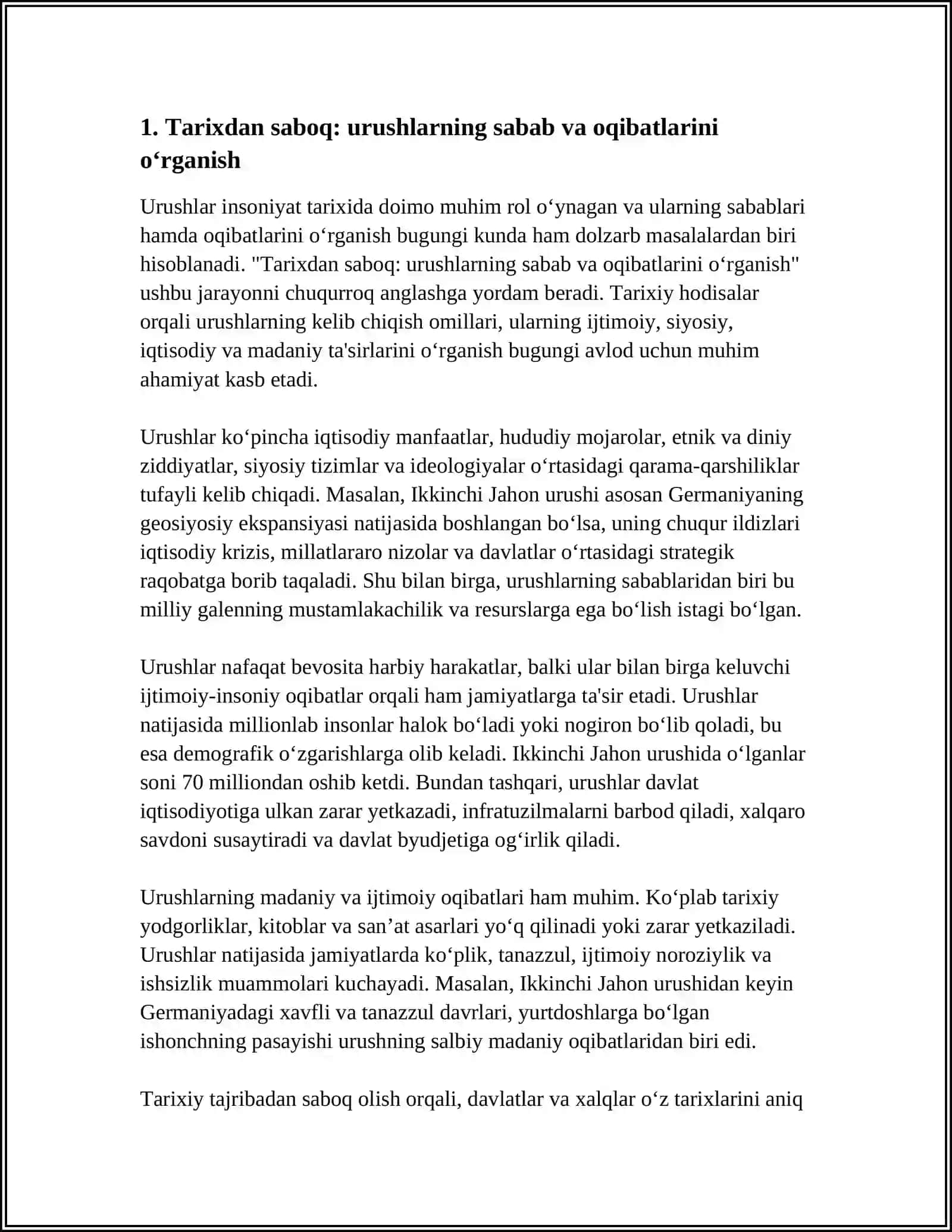 TARIXIY TAJRIBADAN SABOQ OLISH 3