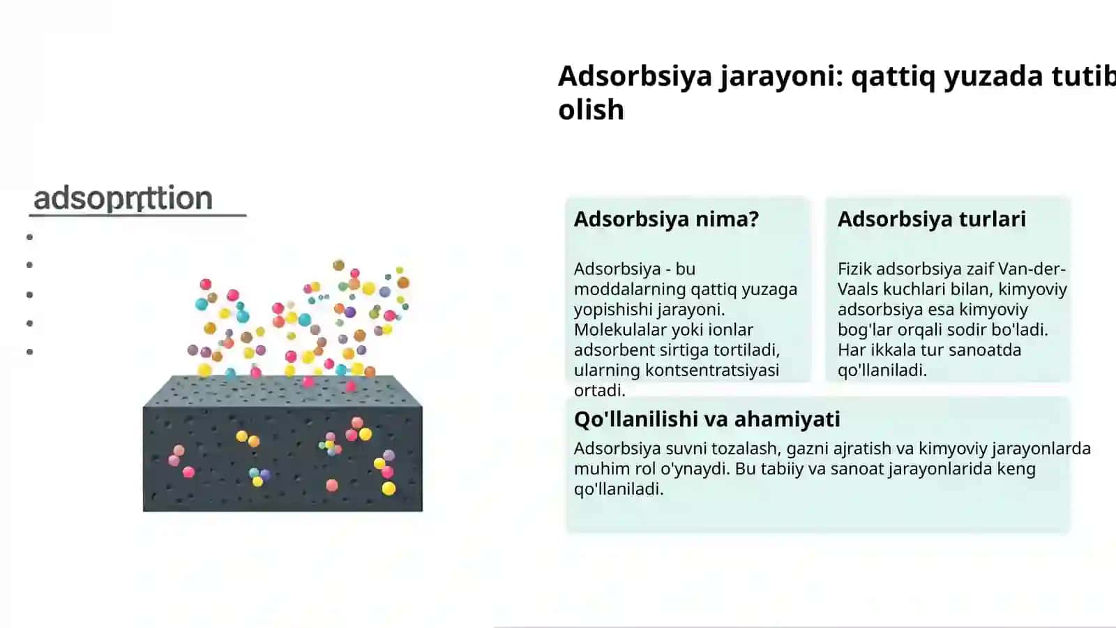Gazlarni tozalash: absorbsiya va adsorbsiya 3
