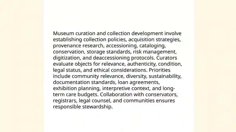 Museum Curation and Collection Development 3