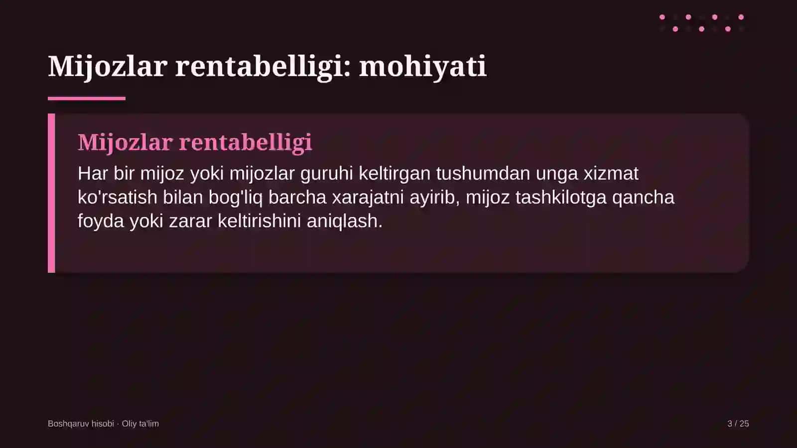 Aviachipta sotish agentliklarida mijozlar rentabelligini hisoblash 3