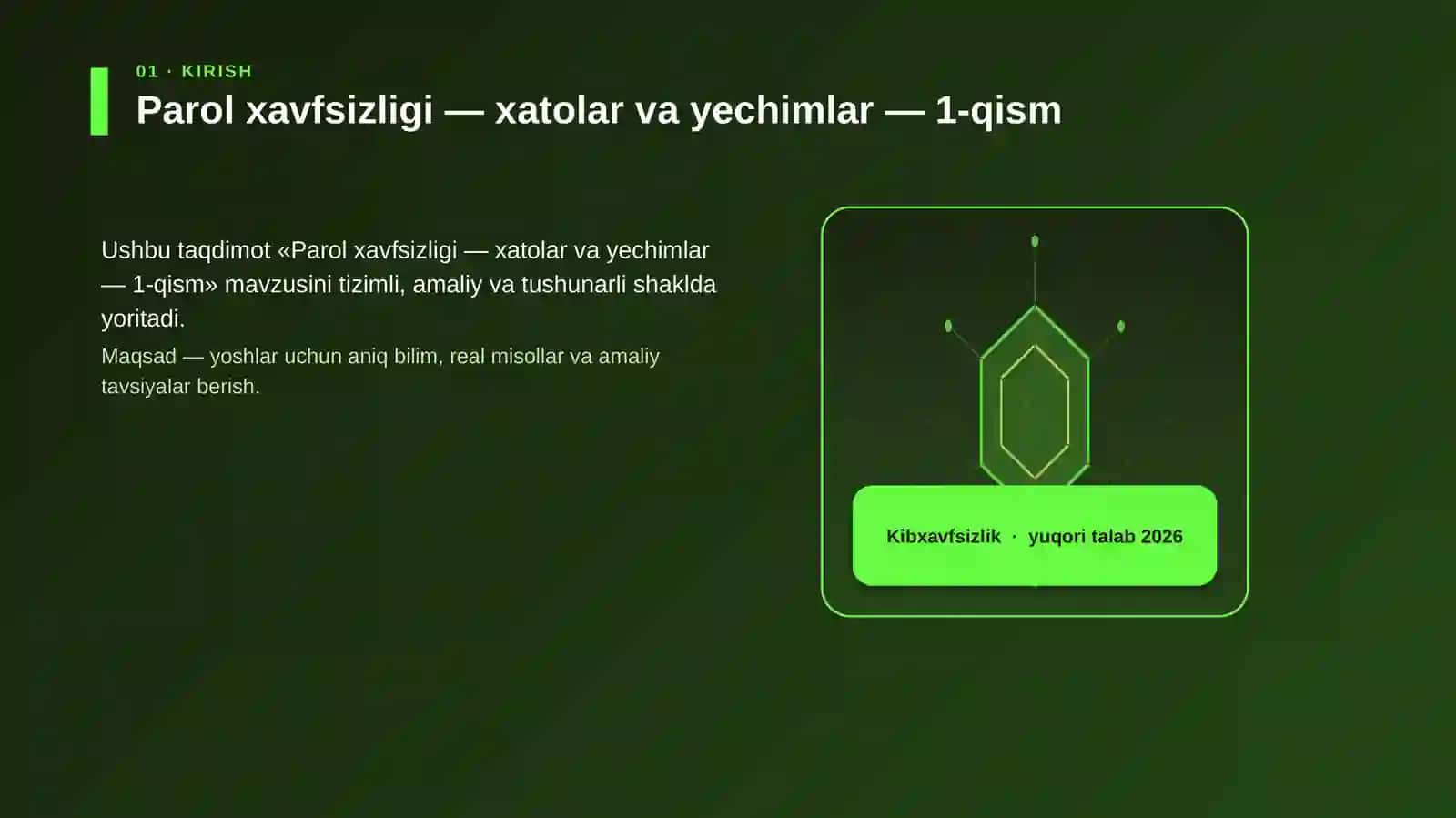 Parol xavfsizligi — xatolar va yechimlar — 1-qism 3