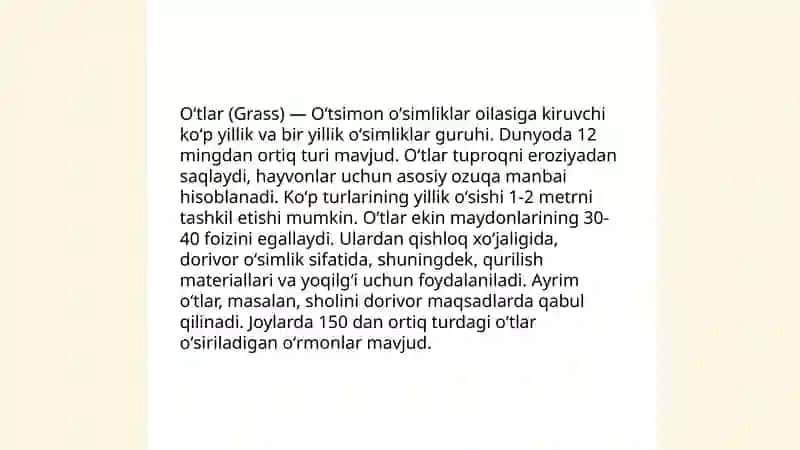 Oʻtlar (Grass) 3