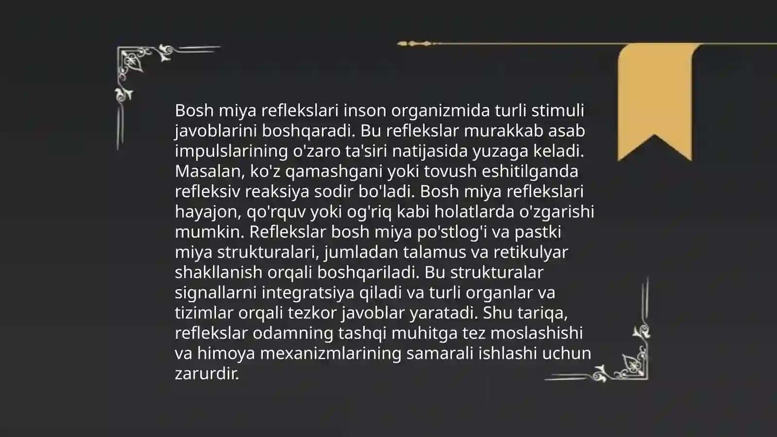 Bosh miya reflekslari 3