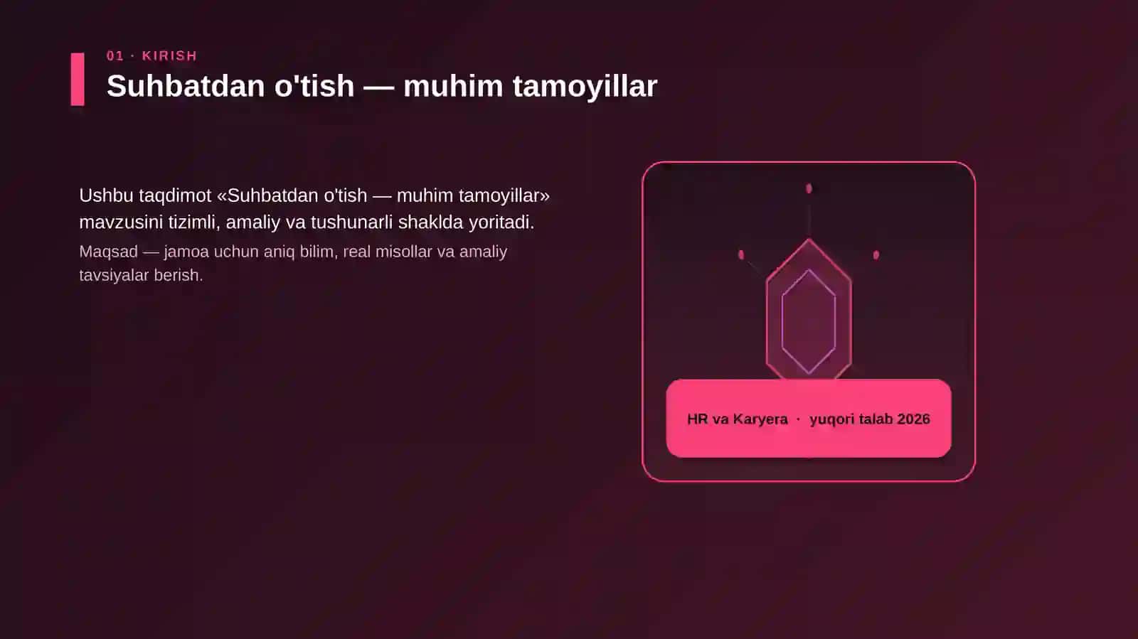 Suhbatdan o'tish — muhim tamoyillar 3
