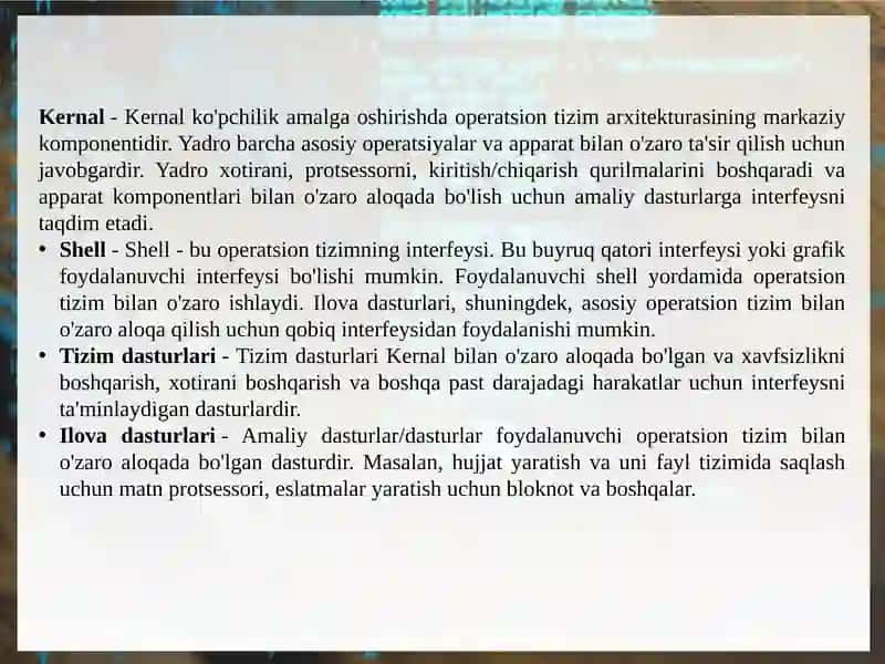 Operatsion tizimlar arxitekturasi 3