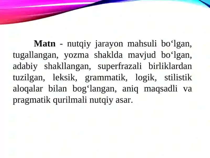 Matn va uning turlari 3