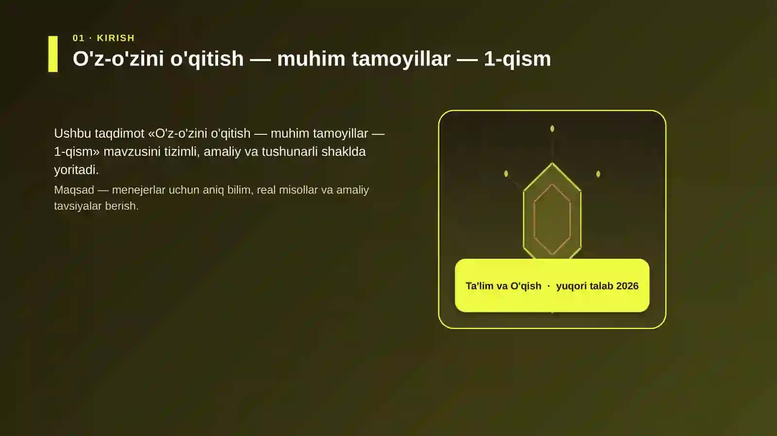 O'z-o'zini o'qitish — muhim tamoyillar — 1-qism 3