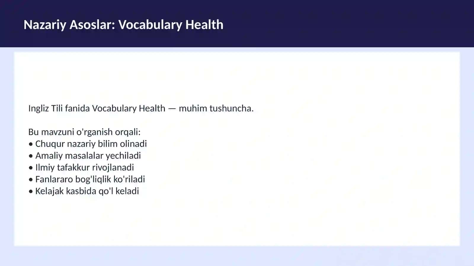 Vocabulary Health 3