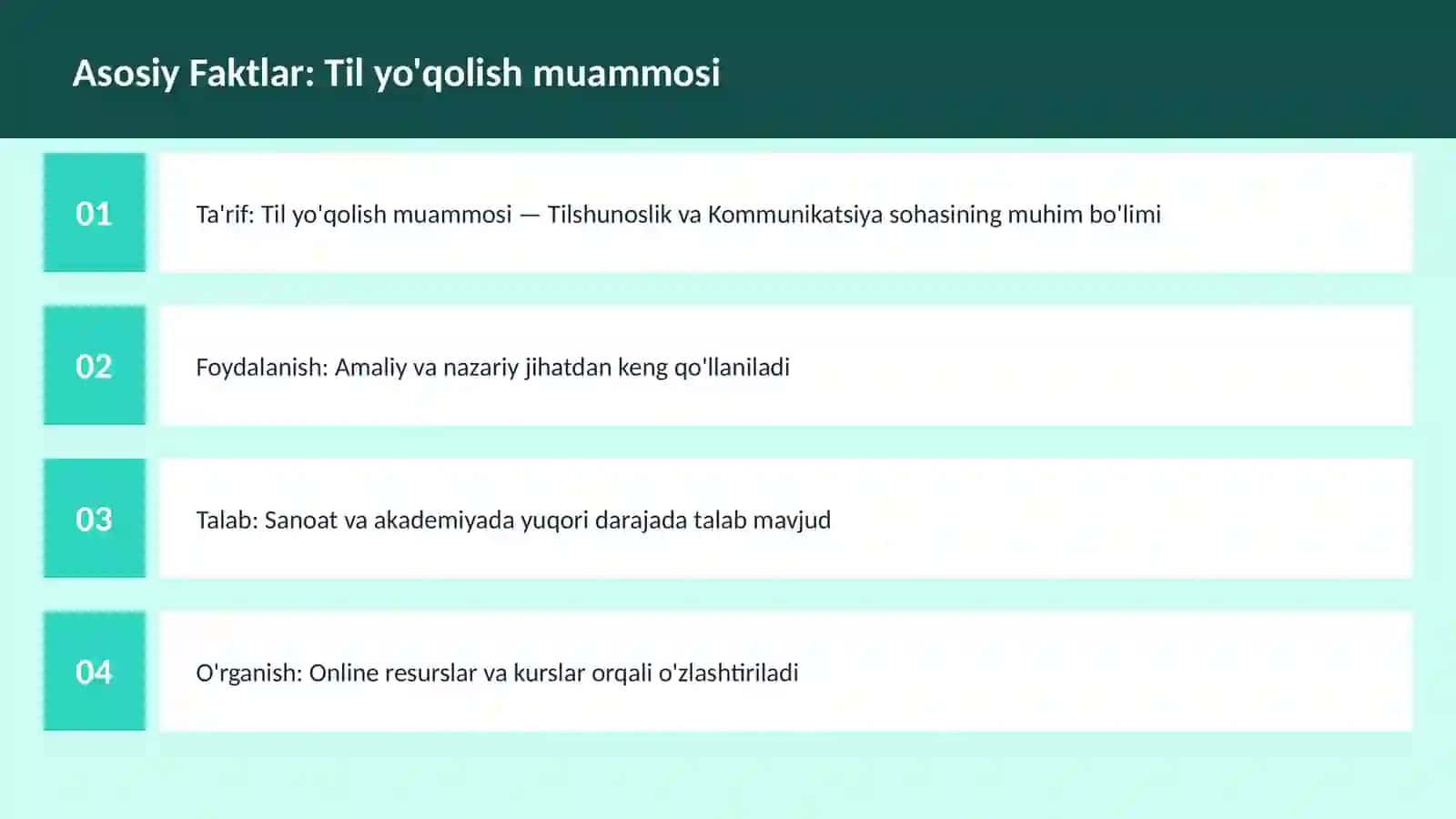 Til yo'qolish muammosi 3