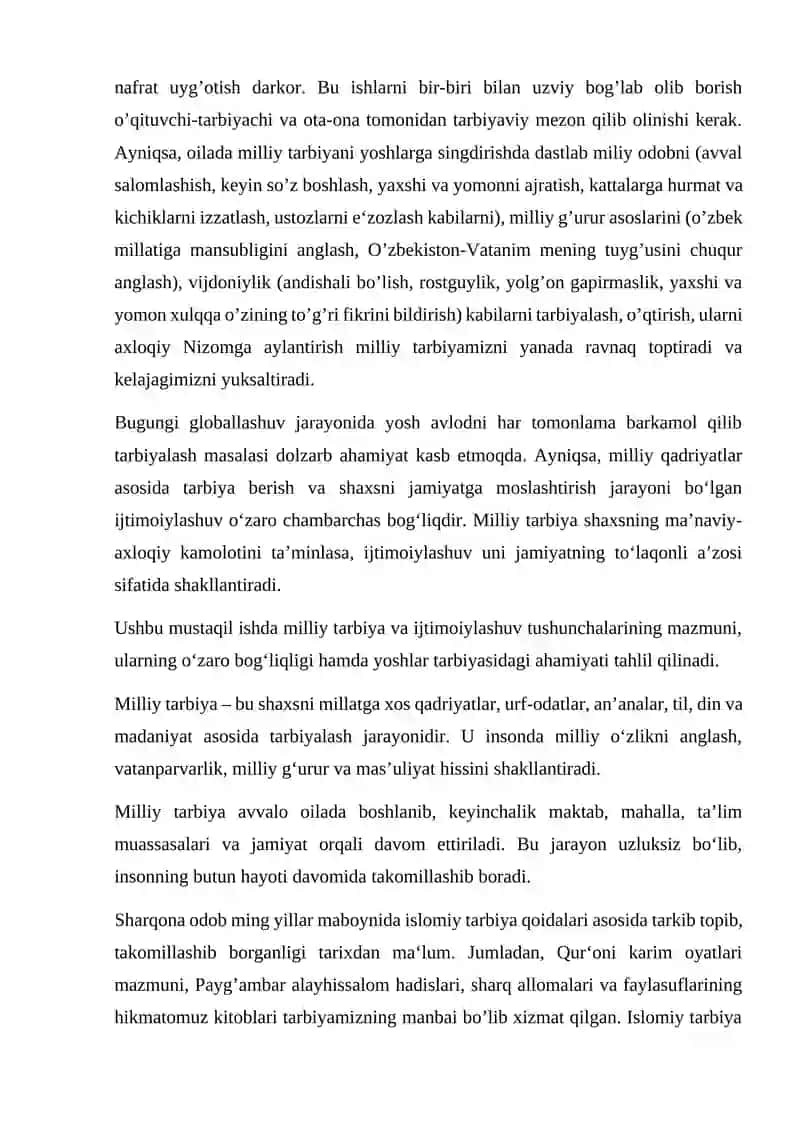 Milliy tarbiya va ijtimoiylashuv 3