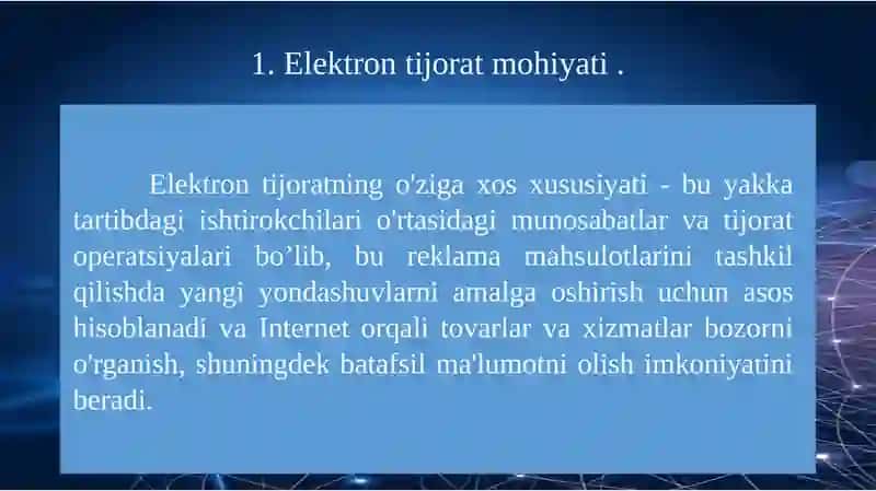 ELEKTRON TIJORAT TIZIMLARI 3