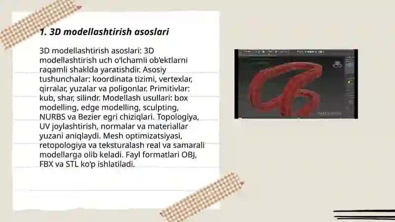 3D modellashtirish 3
