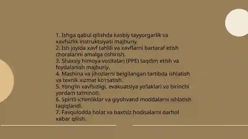 Xavfsizlik texnikasi qoidalari 3