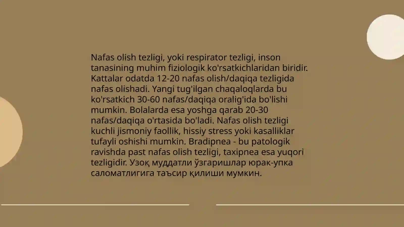 Nafas va vegetativ tizimlarning funksional holatini baholash uchun sinamalar 3
