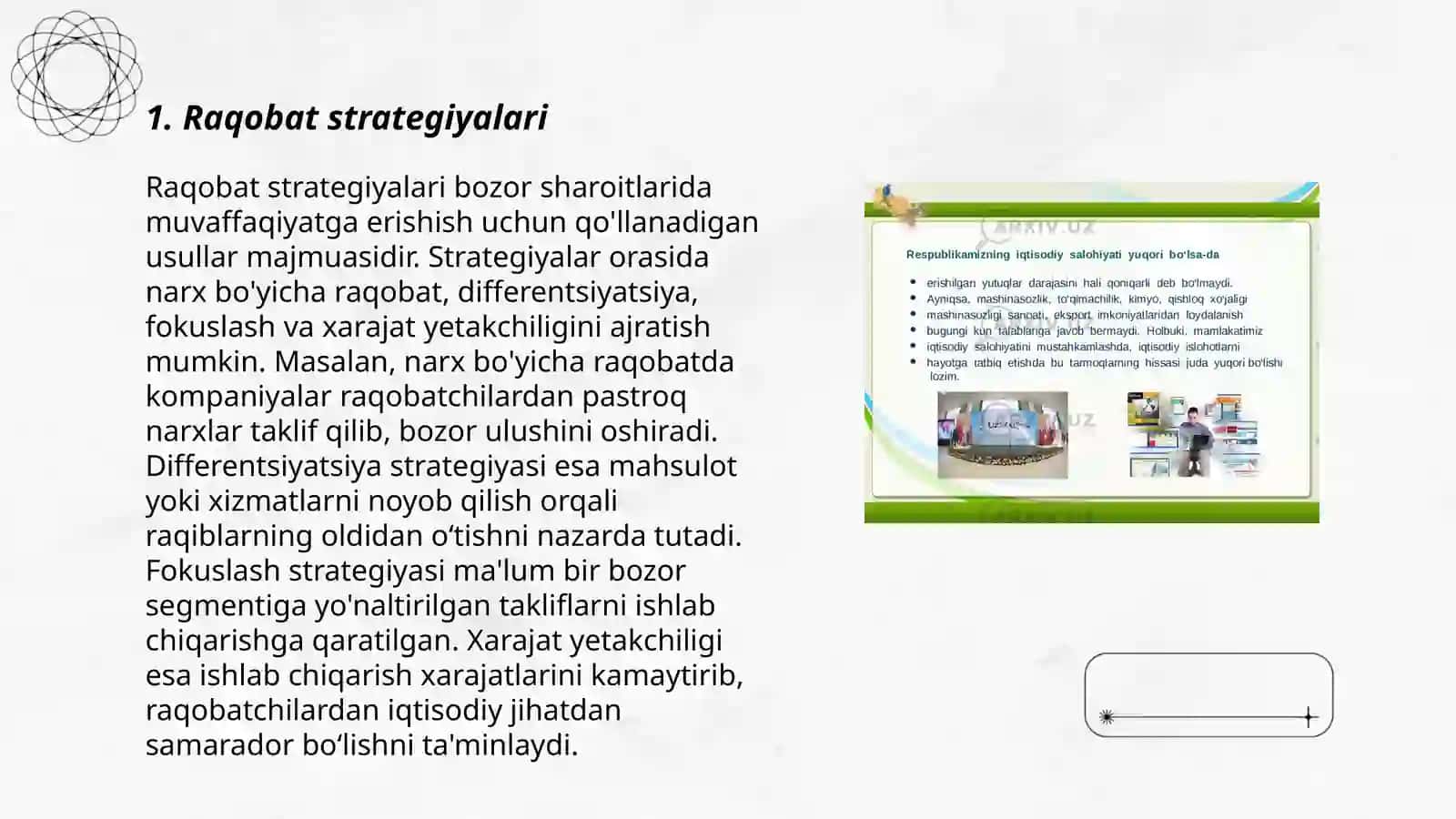 Korxonaning raqobatlashuvi 3