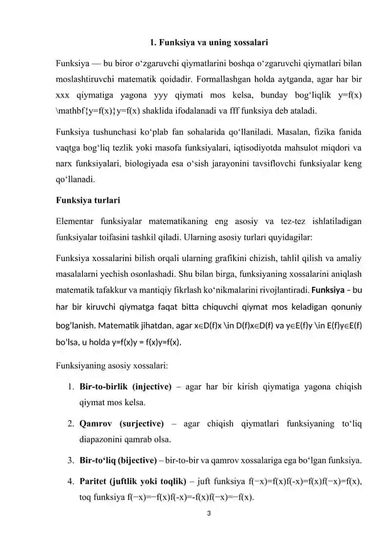Elementar funksiyalar 3