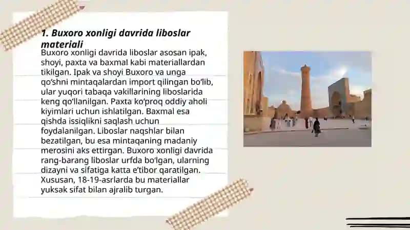 Buxoro xonligi liboslar tarixi 3