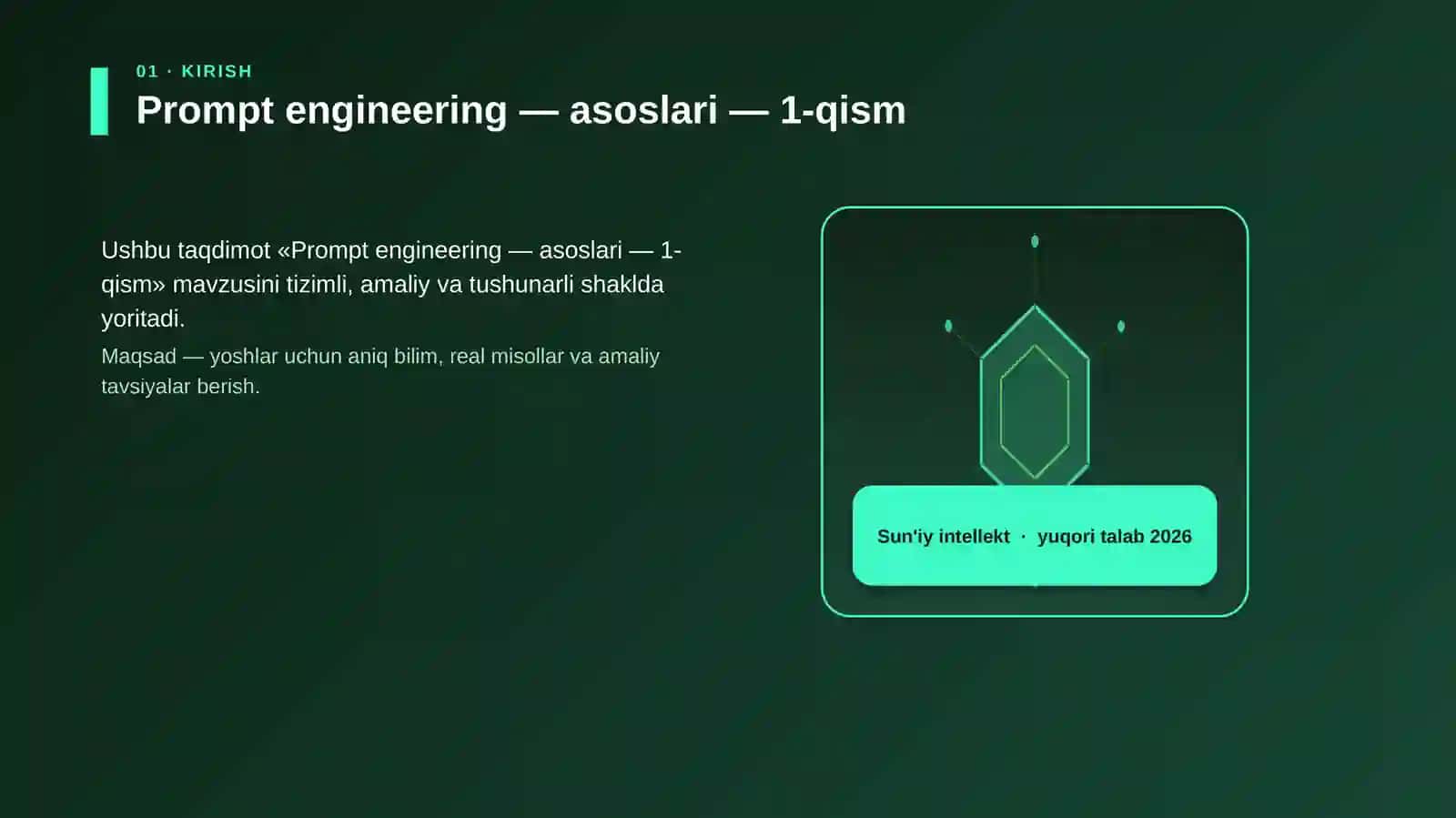Prompt engineering — asoslari — 1-qism 3