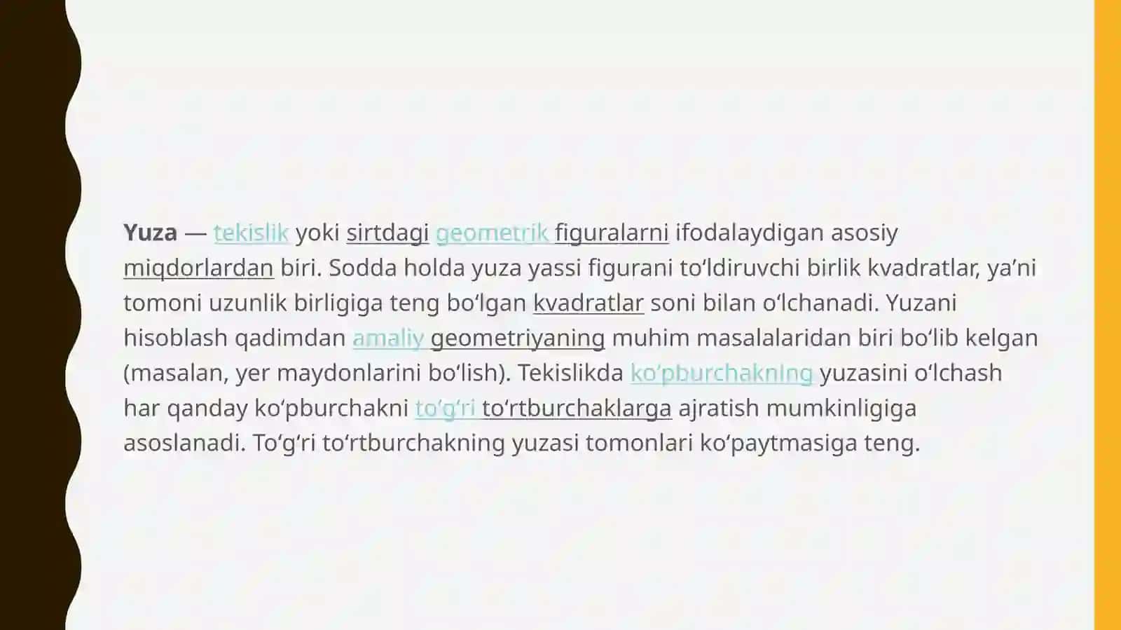 Figuralarning yuzi va uni o‘lchash usullari 3