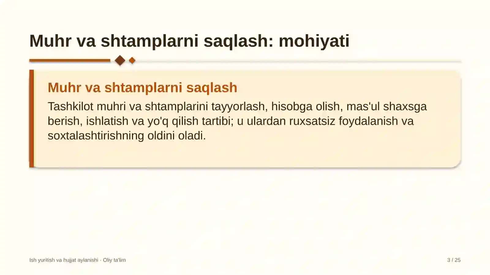 qo'ychilikda tashkilot muhri va shtamplarini saqlash 6676 3