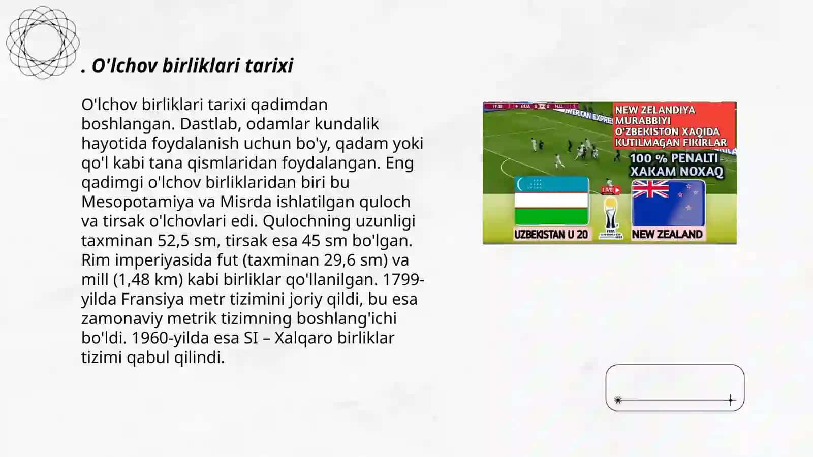 O'lchov birliklari tarixi 3