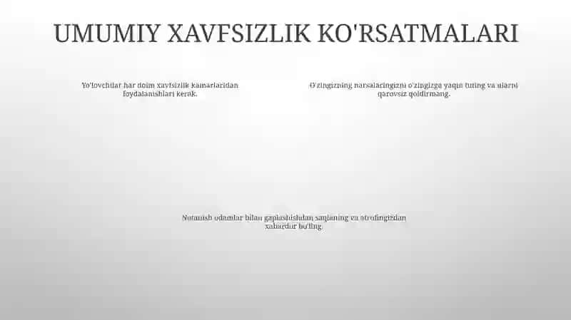 Turizmda Transport Havfsizlik Qoidalari 3