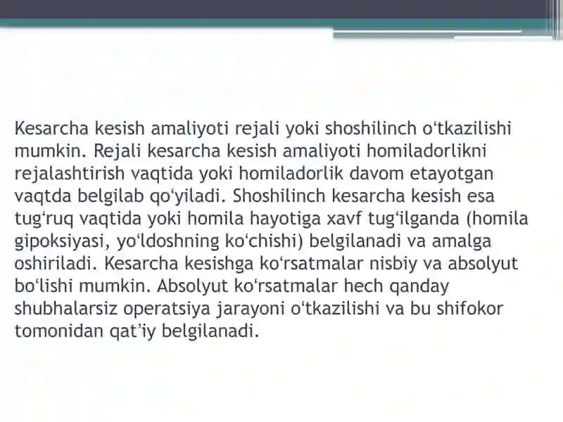 Kesarcha kesish amaliyoti 3
