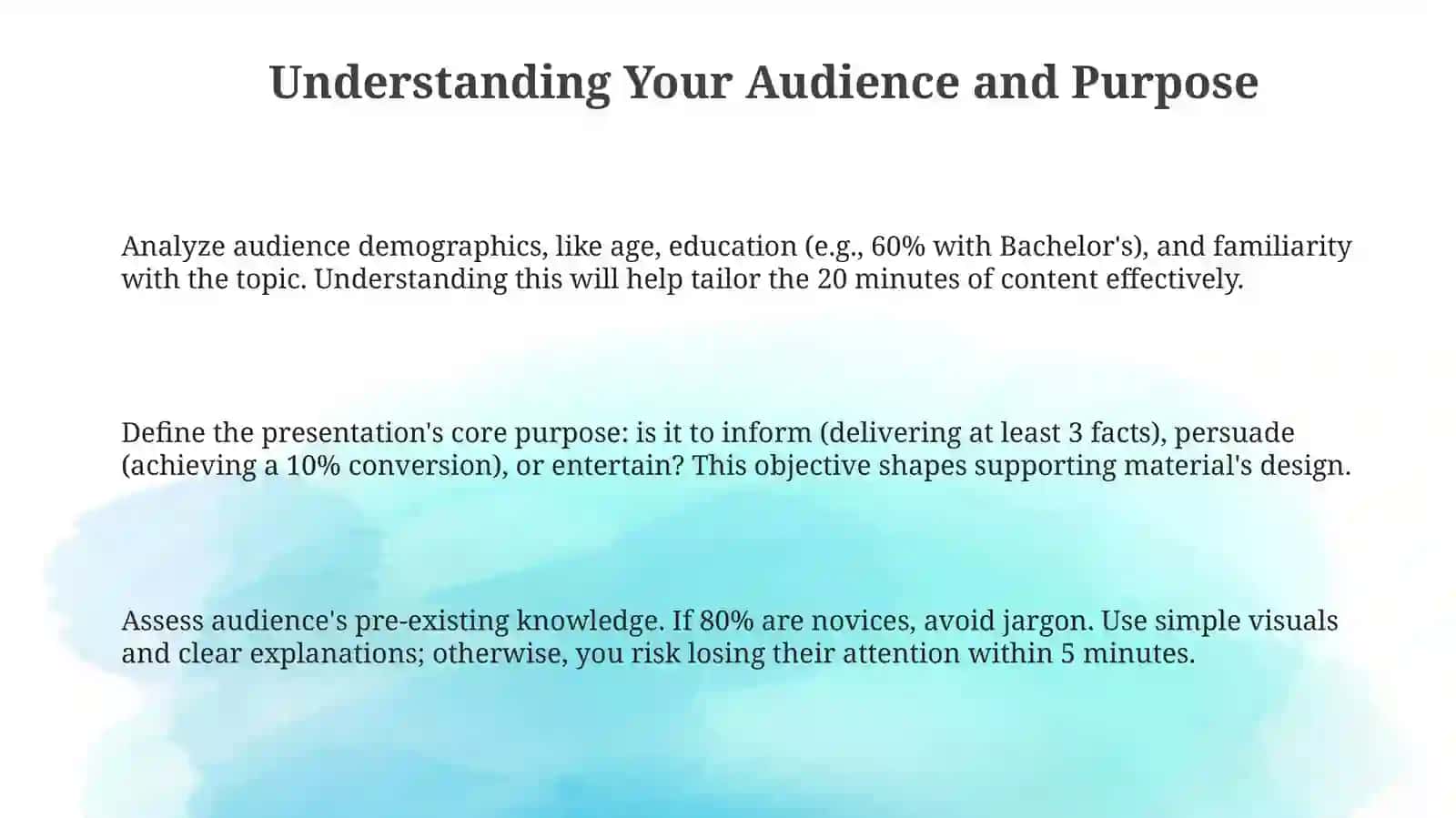 Characteristics of creating presentations supporting materials 3